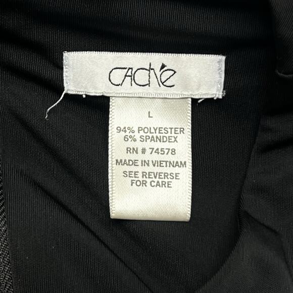 Y2K Vintage Cache Black Rhinestone Neckline Top Women's Large Whimsygoth Bling - Picture 7 of 8